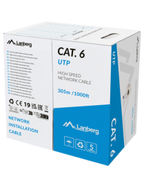 Lanberg LCU6L-11CU-0305-S cable de red Gris 305 m Cat6 U/UTP (UTP) Alrededor