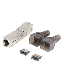 Lanberg PL2SA-6000TL conector RJ-45 Plata, Transparente