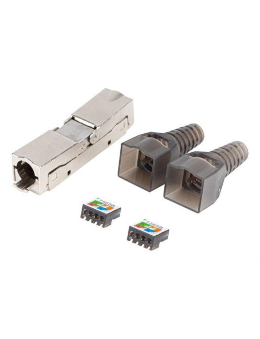 Lanberg PL2SA-6000TL conector RJ-45 Plata, Transparente