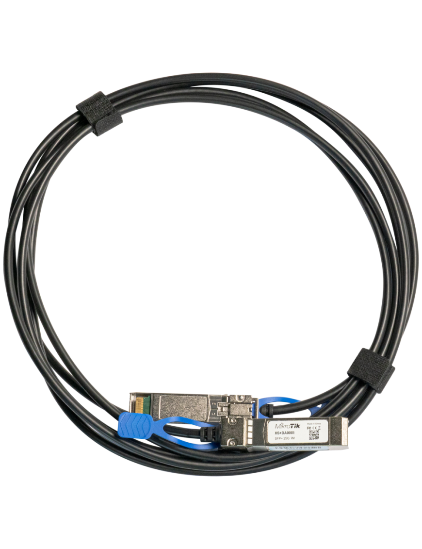 Mikrotik XS+DA0001 Cable de fibra óptica e InfiniBand 1 m SFP/SFP+/SFP28 Negro