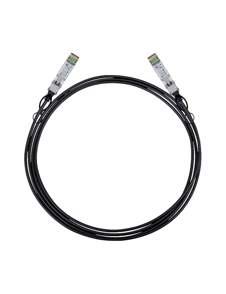 TP-Link Omada SM5220-3M Cable de fibra óptica e InfiniBand SFP+ DAC Negro