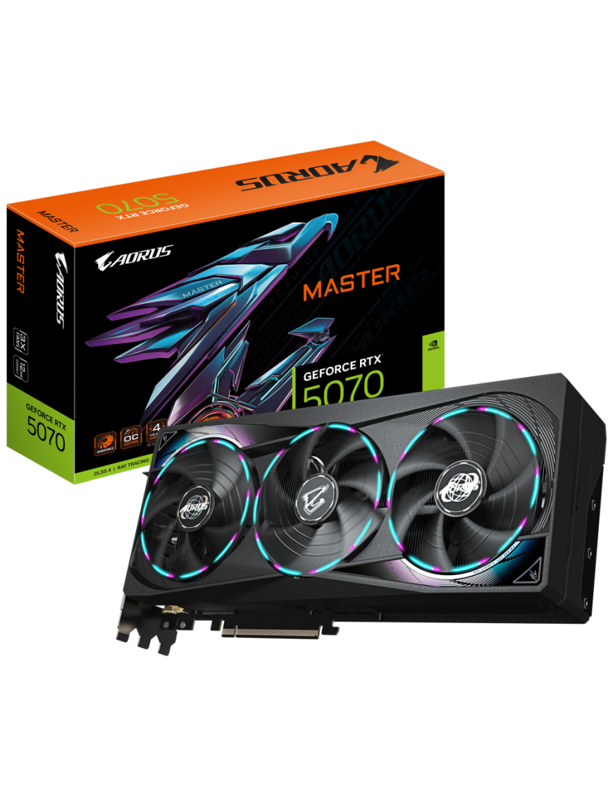 GIGABYTE AORUS GeForce RTX 5070 MASTER 12G Tarjeta Gráfica