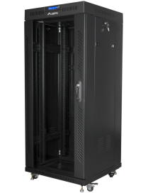 Lanberg free standing rack 19inch cabinet 27U 600x600 glass door LCD flat pack black Rack o bastidor independiente