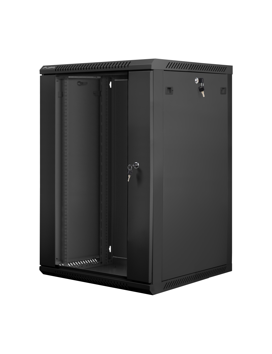 Lanberg WF01-6618-10B armario rack 18U Bastidor de pared Negro