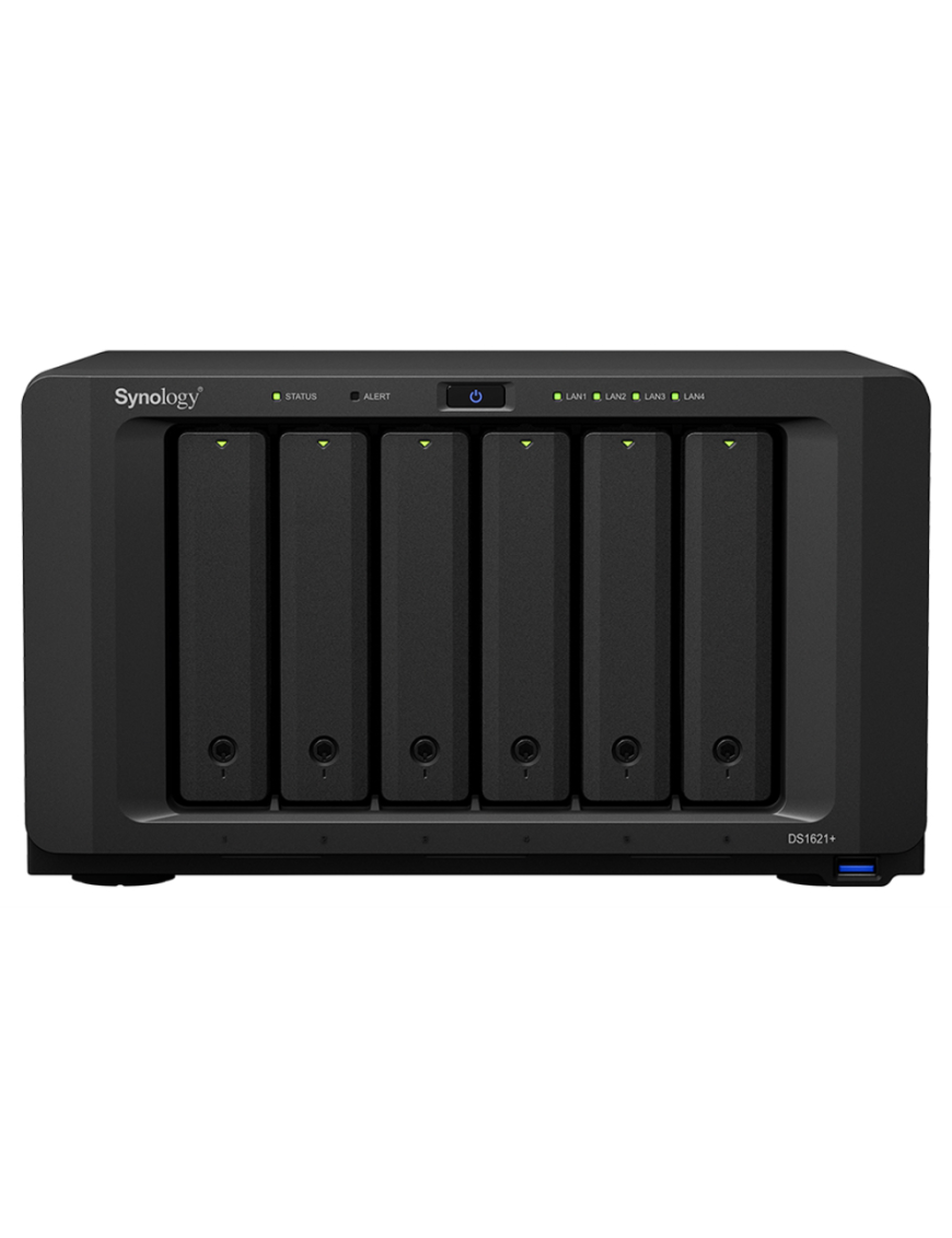 Synology DiskStation DS1621+ servidor de almacenamiento NAS Escritorio Ryzen Embedded V1500B 4 GB DDR4 0 TB DiskStation Manager