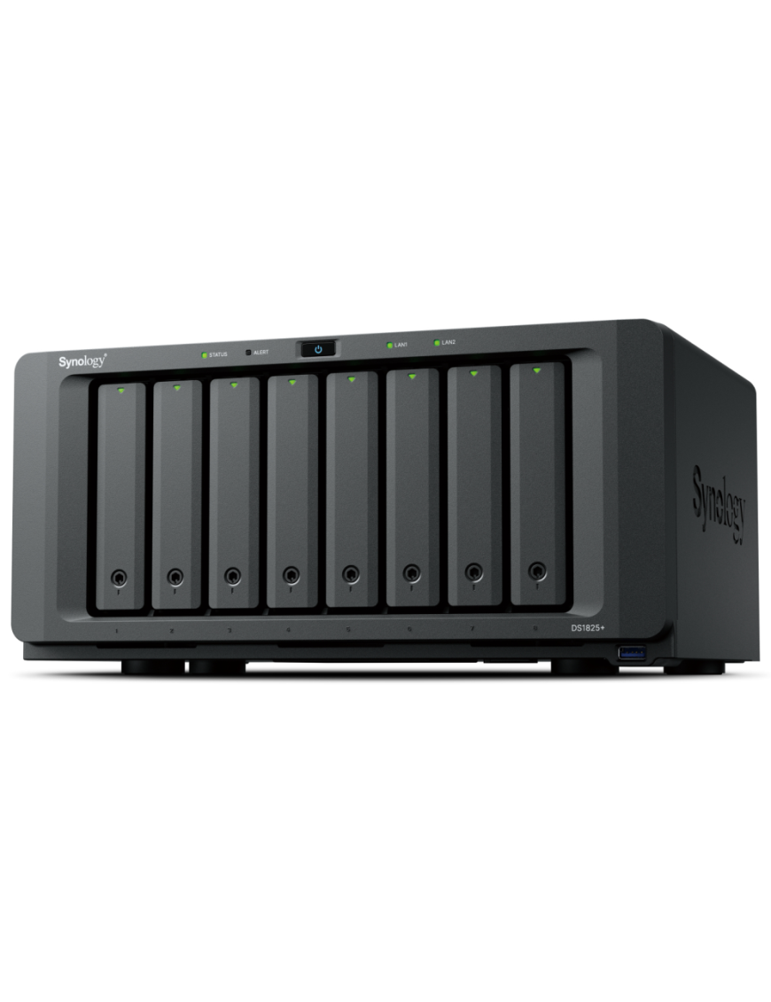 Synology DiskStation DS1825+ servidor de almacenamiento NAS Ryzen Embedded V1500B 8 GB DDR4 0 TB Negro
