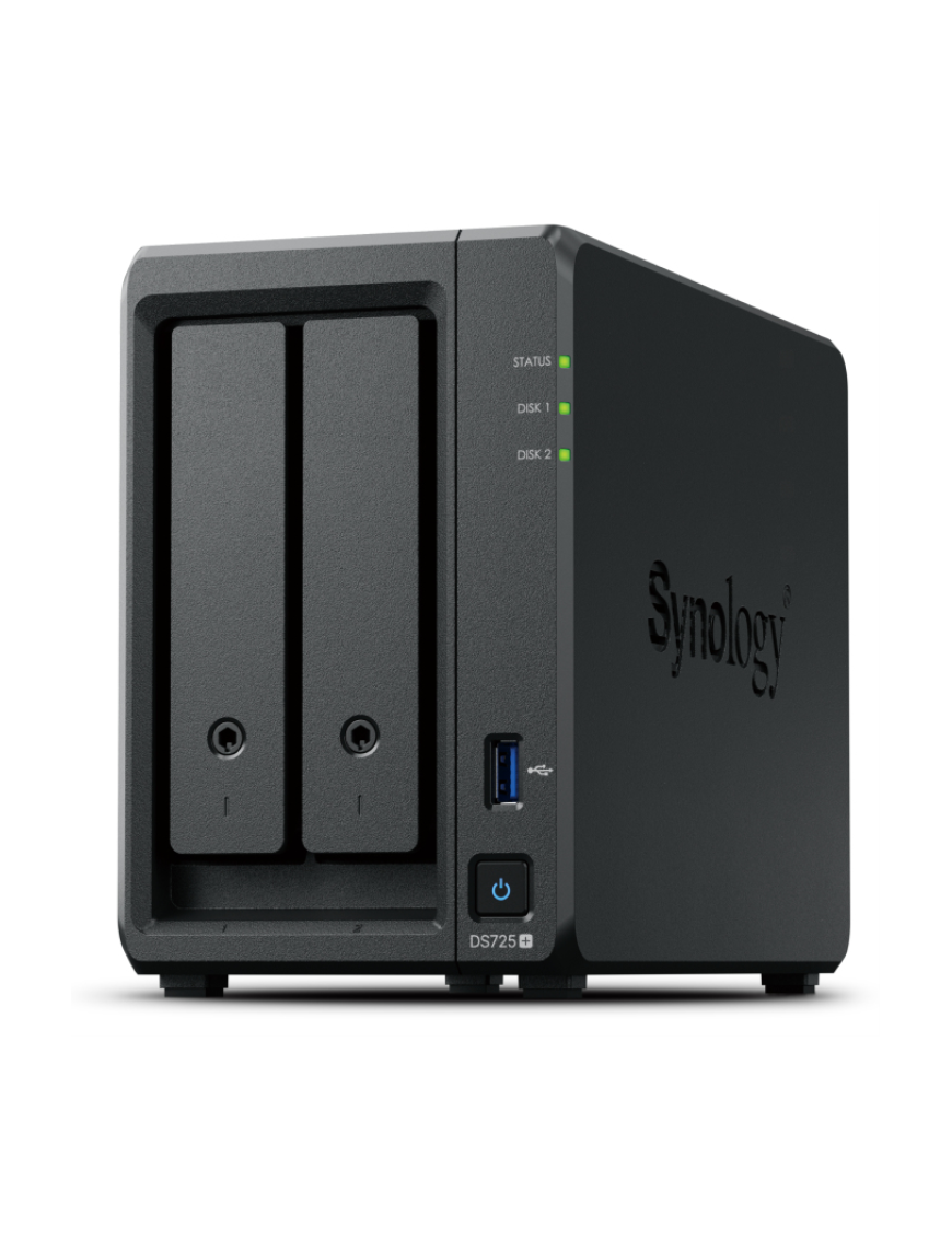 Synology DiskStation DS725+ servidor de almacenamiento NAS Ryzen Embedded R1600 4 GB DDR4 0 TB Negro