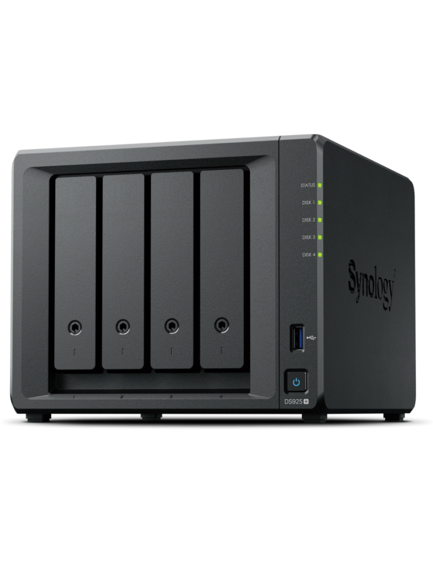 Synology DiskStation DS925+ servidor de almacenamiento NAS Ryzen Embedded V1500B 4 GB DDR4 0 TB Negro