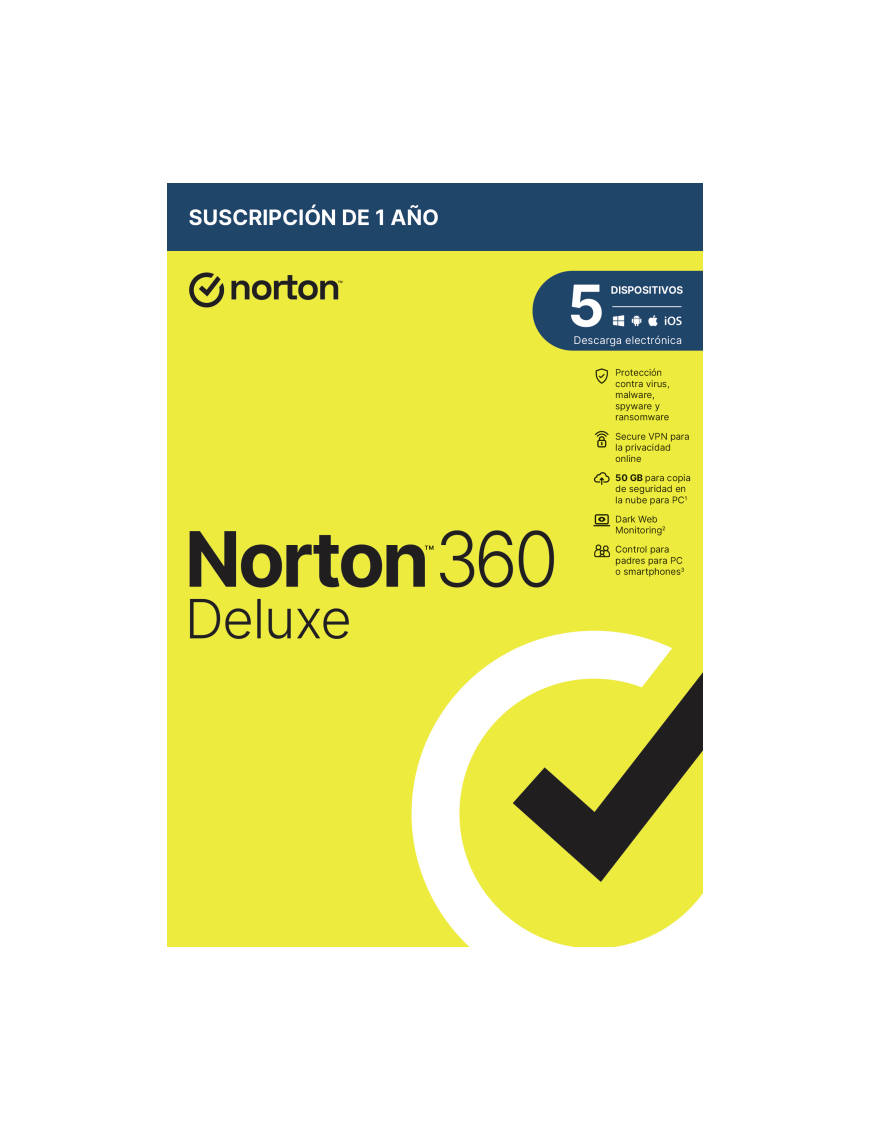 Norton 360 Deluxe Seguridad de antivirus Base Español 1 licencia(s) 1 año(s)
