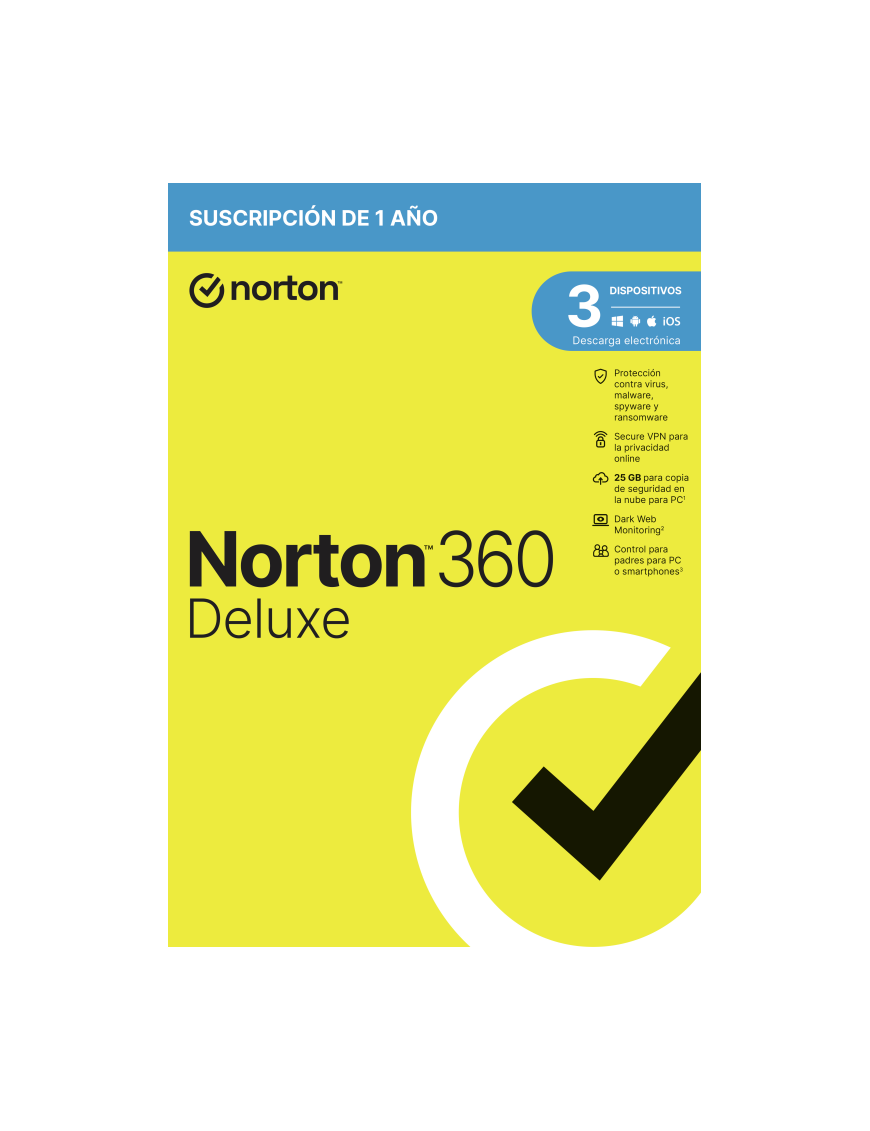 Norton 360 Deluxe Seguridad de antivirus Base Español 1 licencia(s) 1 año(s)