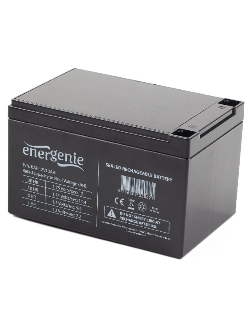 Gembird BAT-12V12AH batería para sistema ups Sealed Lead Acid (VRLA) 12 V 12 Ah