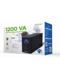 Gembird EG-UPS-033 sistema de alimentación ininterrumpida (UPS) Línea interactiva 1,2 kVA 720 W 3 salidas AC