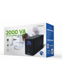 Gembird EG-UPS-035 sistema de alimentación ininterrumpida (UPS) Línea interactiva 2 kVA 1200 W 5 salidas AC