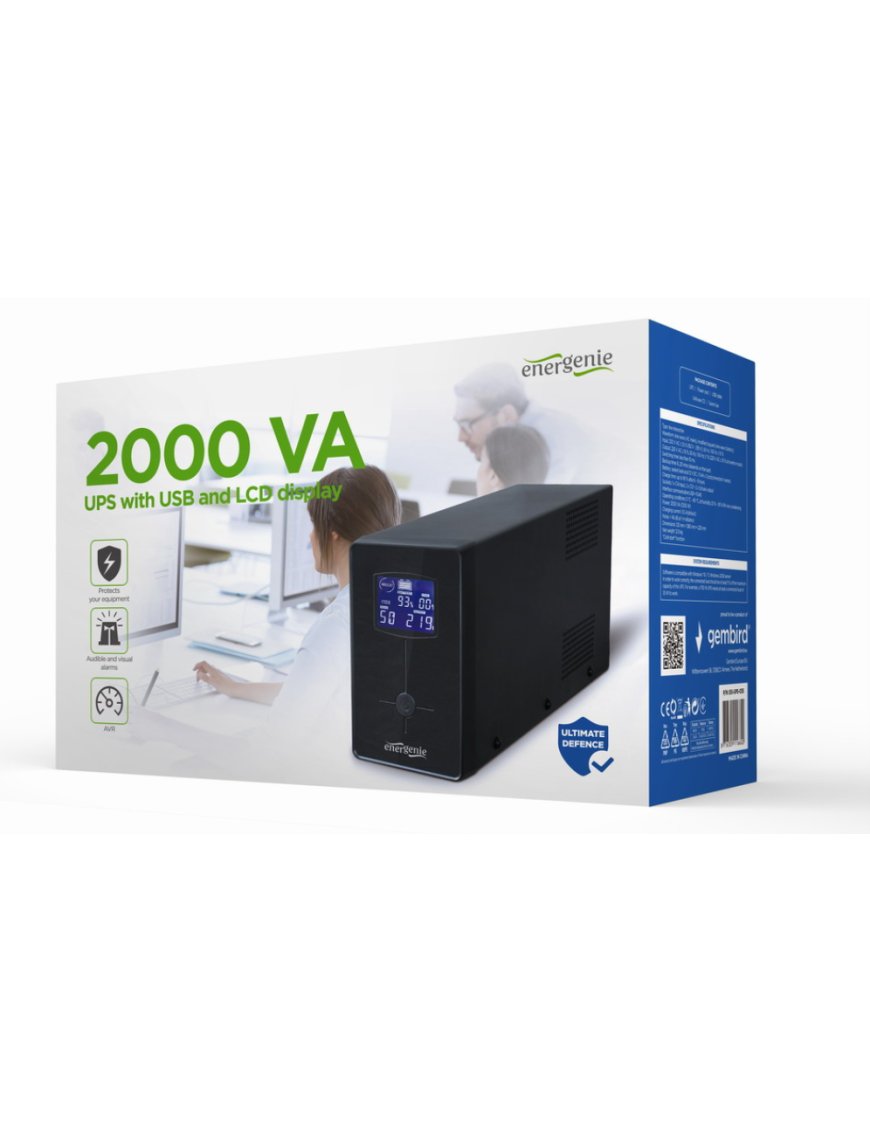Gembird EG-UPS-035 sistema de alimentación ininterrumpida (UPS) Línea interactiva 2 kVA 1200 W 5 salidas AC