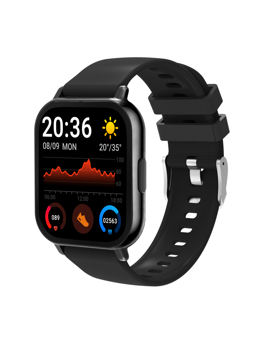 Denver SWC-176B Relojes inteligentes y deportivos 4,6 cm (1.81") TFT Digital Pantalla táctil Negro