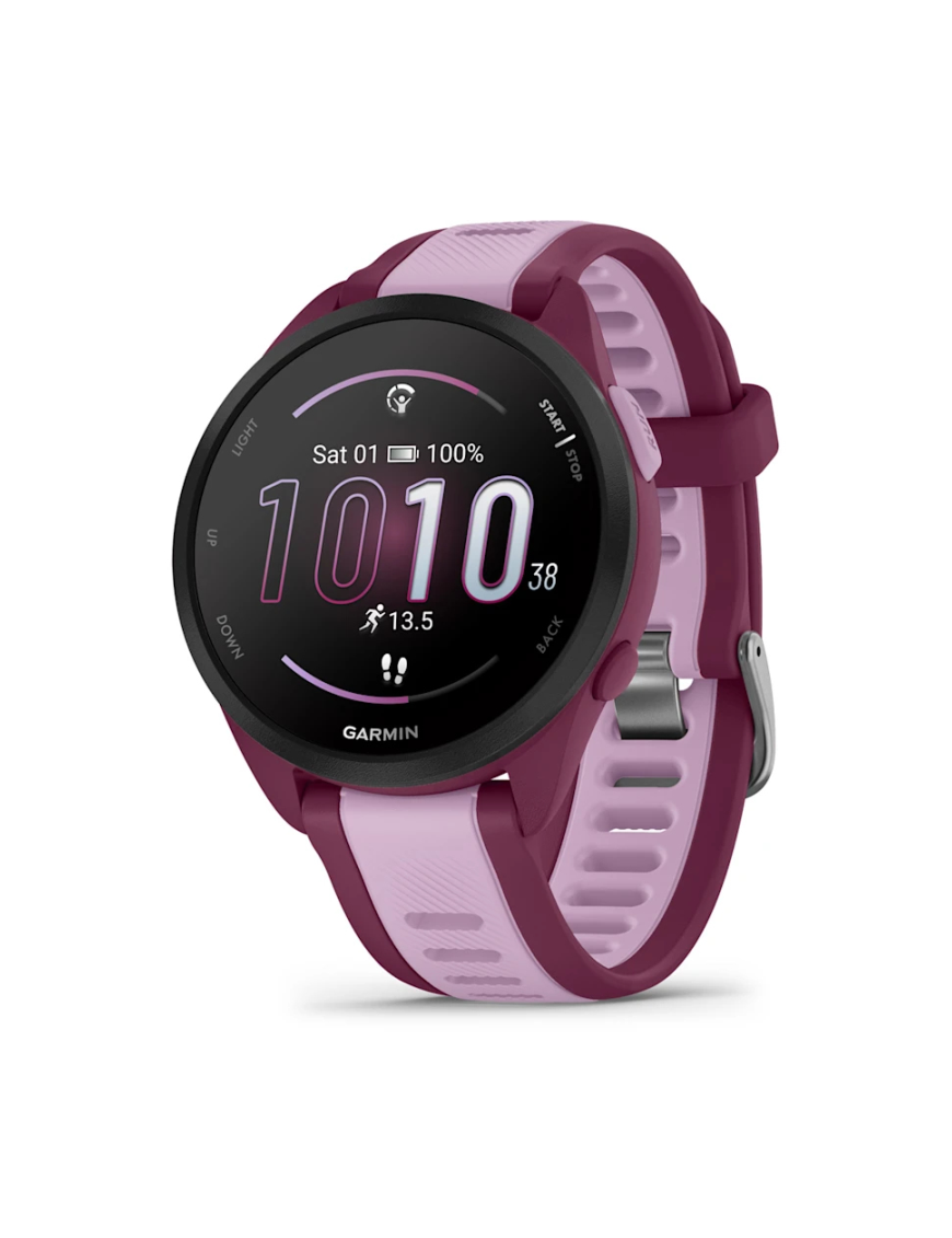 Garmin Forerunner 165 Music 3,05 cm (1.2") AMOLED 43 mm Digital 390 x 390 Pixeles Pantalla táctil Púrpura GPS (satélite)