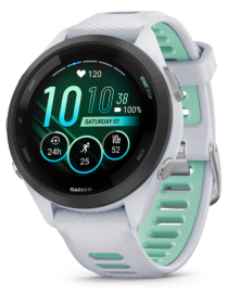 Garmin Forerunner 265S 2,79 cm (1.1") AMOLED 42 mm Digital 360 x 360 Pixeles Pantalla táctil Negro, Blanco Wifi GPS (satélite)