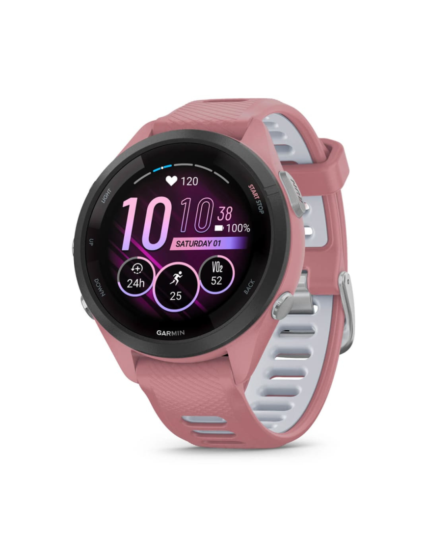 Garmin Forerunner 265S 2,79 cm (1.1") AMOLED 42 mm Digital 360 x 360 Pixeles Pantalla táctil Negro, Rosa Wifi GPS (satélite)