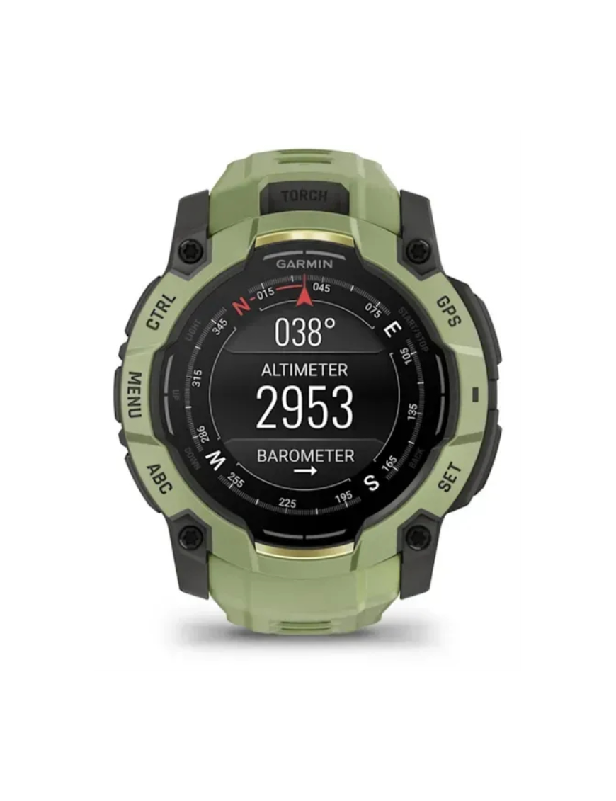 Garmin Instinct 3 AMOLED 3,3 cm (1.3") 50 mm Digital 416 x 416 Pixeles Pantalla táctil Verde, Gris GPS (satélite)