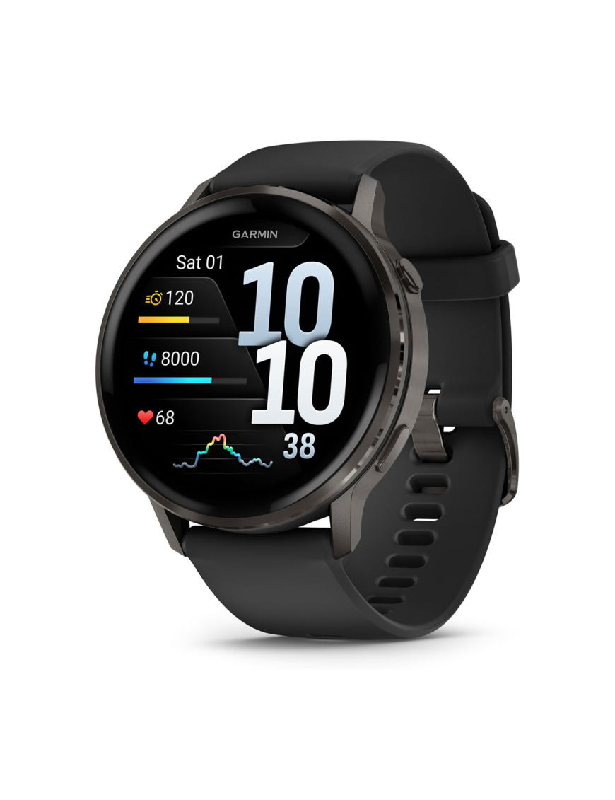 Garmin Venu 4 3,56 cm (1.4") AMOLED 45 mm Digital 454 x 454 Pixeles Pantalla táctil Negro Wifi GPS (satélite)