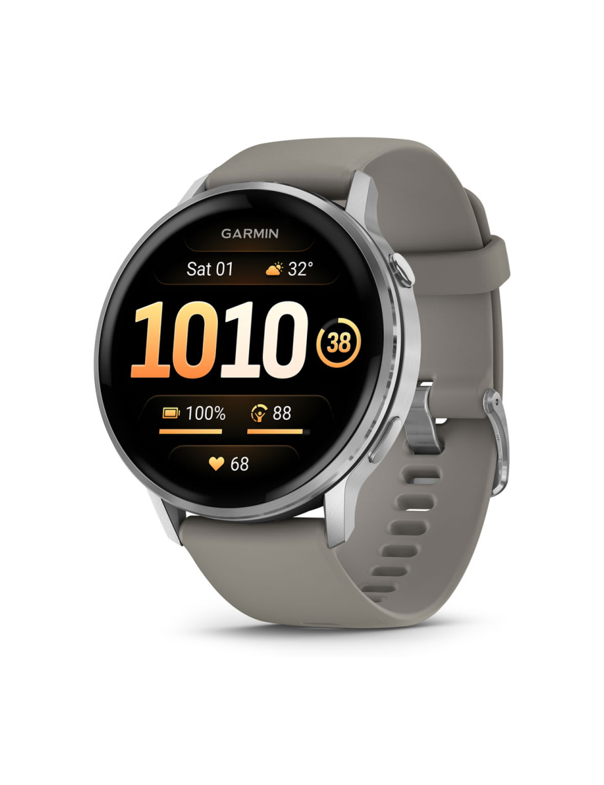 Garmin Venu 4 3,56 cm (1.4") AMOLED 45 mm Digital 454 x 454 Pixeles Pantalla táctil Plata Wifi GPS (satélite)