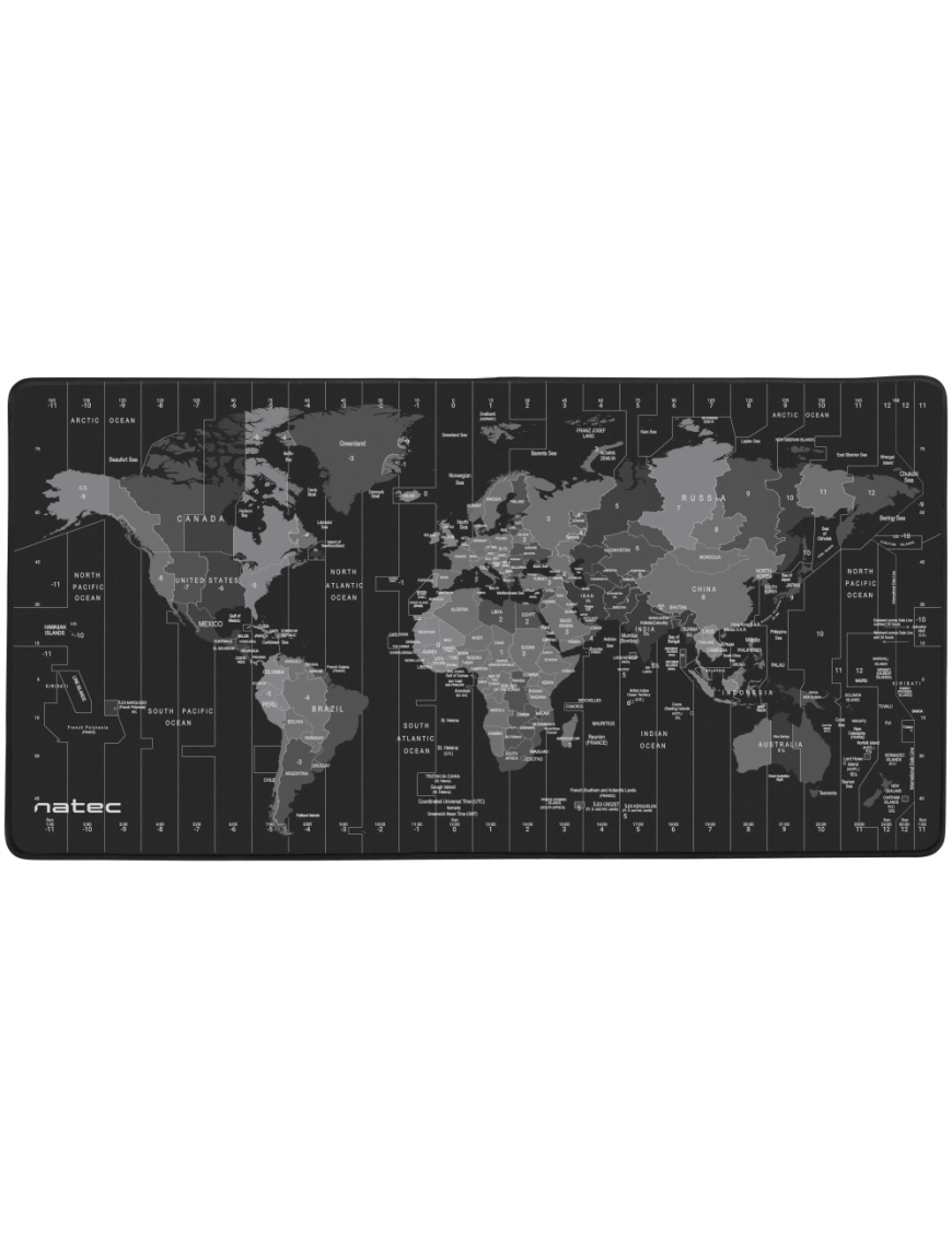 NATEC Time Zone Map Maxi Negro, Gris