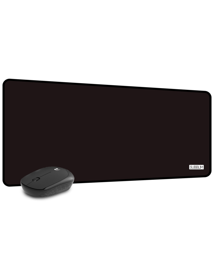 SUBBLIM Alfombrilla con Ratón Harmony Pack Mousepad XL + Wireless Mouse Black