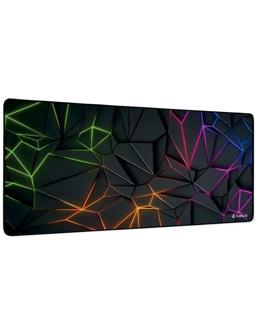 SUBBLIM Neon Obsidian XL Alfombrilla de ratón para juegos Negro, Multicolor