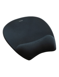 TooQ Alfombrilla para ratón ergonómica con reposamuñecas de Espuma Viscoelástica, Negro