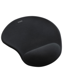 TooQ Alfombrilla para ratón ergonómica con reposamuñecas de gel, Negro
