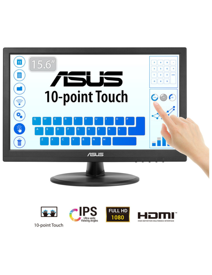 ASUS Touch VT169HE pantalla para PC 39,6 cm (15.6") 1920 x 1080 Pixeles Full HD LED Pantalla táctil Mesa Negro