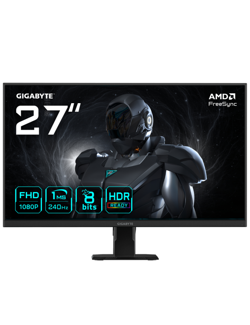 GIGABYTE GS27F2 27" Monitor de Juego FHD - 1920 x 1080, 240Hz, 1ms, 300 cd/m², FreeSync, HDR Ready, HDMI 2.0, Displayport 1.4