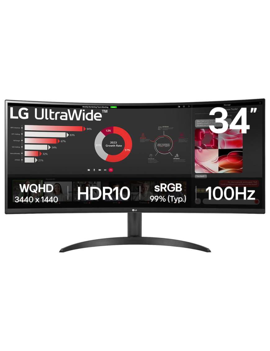 LG 34WR50QK-B pantalla para PC 86,4 cm (34") 3440 x 1440 Pixeles Wide Quad HD Negro