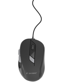 Gembird MUS-6B-01 ratón Oficina Ambidextro USB tipo A Óptico 1600 DPI
