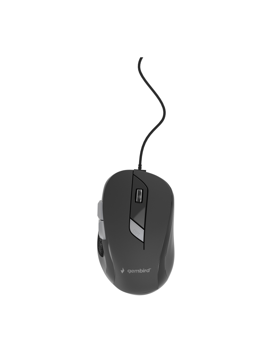 Gembird MUS-6B-01 ratón Oficina Ambidextro USB tipo A Óptico 1600 DPI
