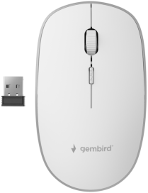 Gembird MUSW-4B-01-W ratón Oficina Ambidextro RF inalámbrico Óptico 1600 DPI