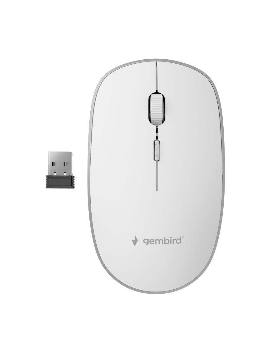 Gembird MUSW-4B-01-W ratón Oficina Ambidextro RF inalámbrico Óptico 1600 DPI