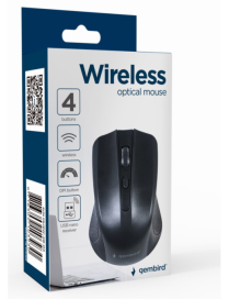 Gembird MUSW-4B-04 ratón Oficina Ambidextro RF inalámbrico Óptico 1600 DPI