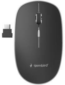 Gembird MUSW-4BSC-01 ratón Ambidextro RF Wireless + USB Type-C Óptico 1600 DPI