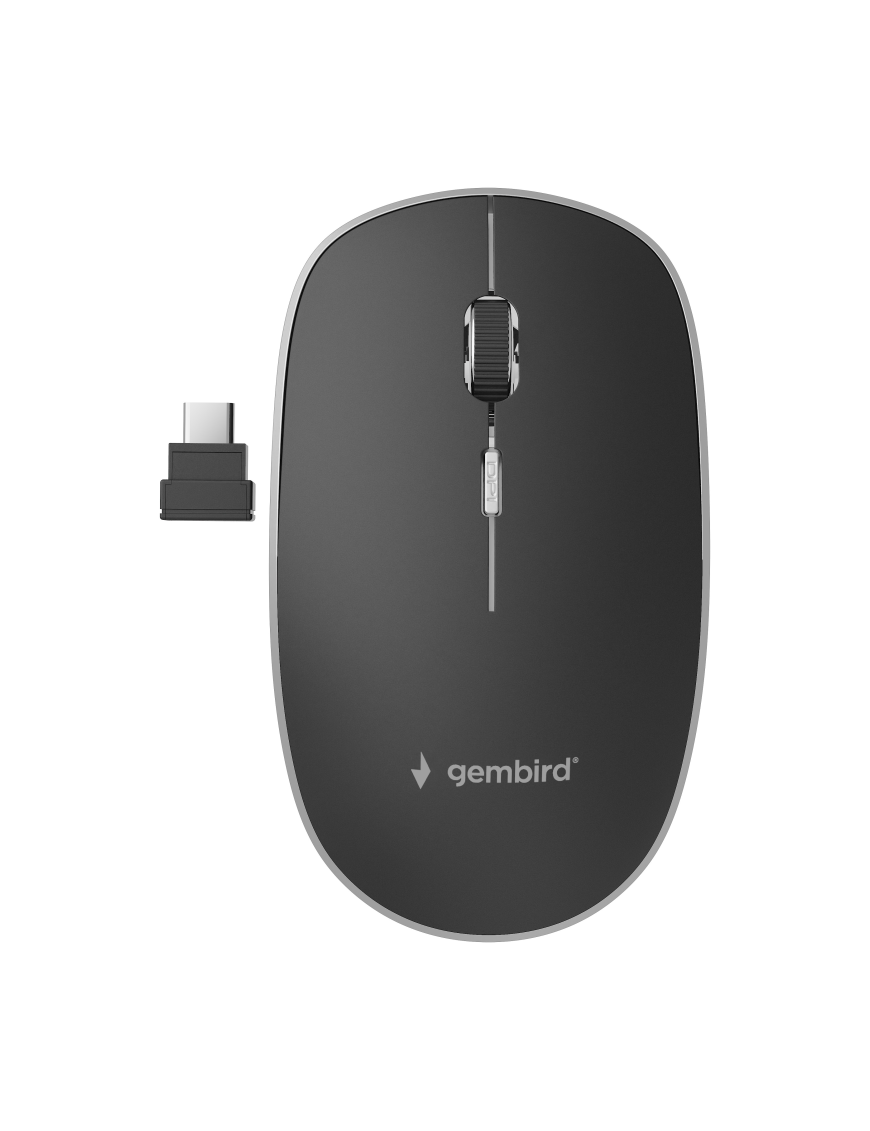 Gembird MUSW-4BSC-01 ratón Ambidextro RF Wireless + USB Type-C Óptico 1600 DPI