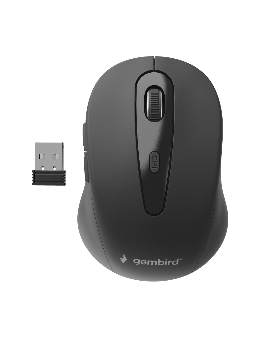 Gembird MUSW-6B-01 ratón Oficina mano derecha RF inalámbrico Óptico 1600 DPI