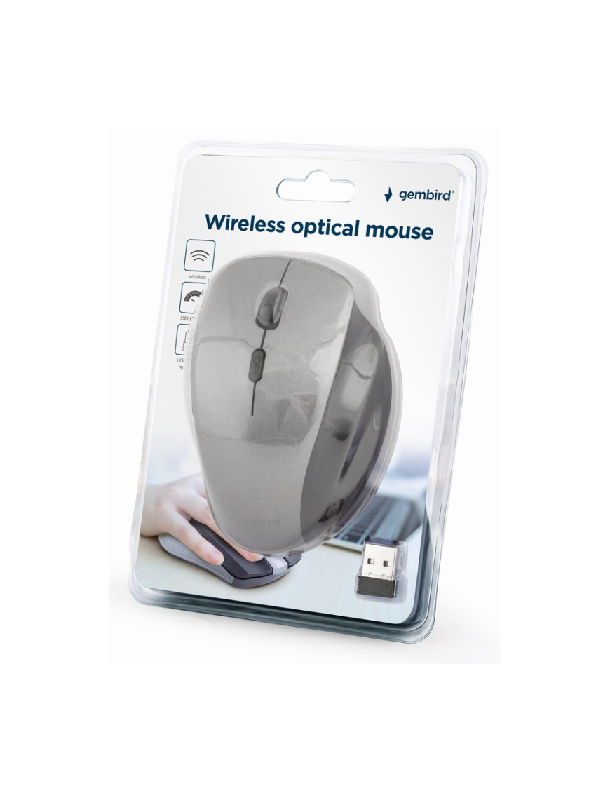 Gembird MUSW-6B-02-BG ratón Oficina mano derecha RF inalámbrico Óptico 1600 DPI