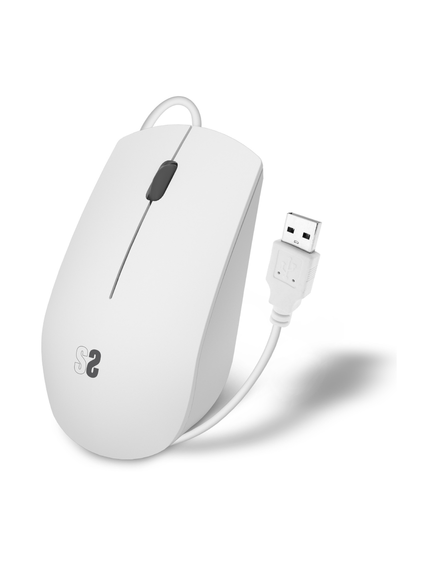SUBBLIM Ratón Business Silencioso con cable USB 1200 DPI Blanco
