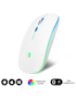 SUBBLIM Ratón Inalámbrico Bluetooth + RF RGB LED Dual Flat Mouse White