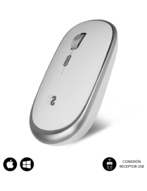 SUBBLIM Ratón Inalámbrico Mini Wireless Mini Mouse Silver