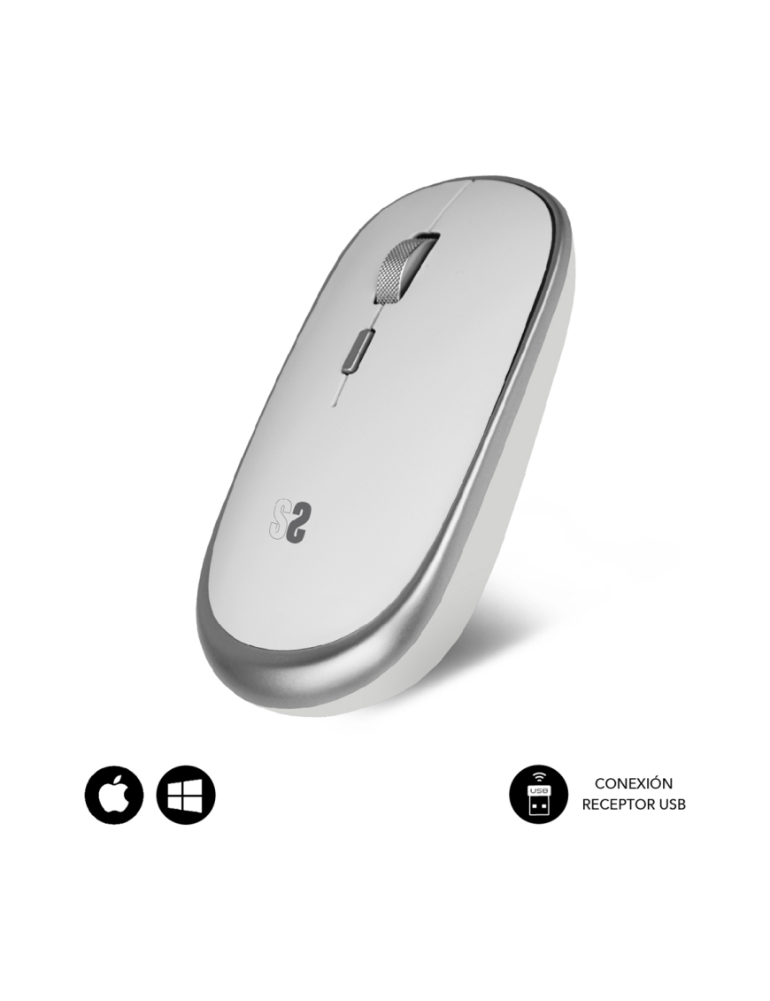 SUBBLIM Ratón Inalámbrico Mini Wireless Mini Mouse Silver