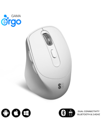 SUBBLIM RATON OPTICO DUAL COMFORT ERGO DUAL BATERIA BLANCO ratón Universal mano derecha Bluetooth + USB Type-A Óptico 2400 DPI