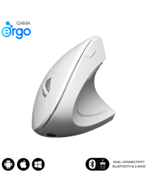 SUBBLIM RATON OPTICO DUAL GLIDE VERTICAL ERGO DUAL BATERIA BLANCO ratón Universal mano derecha Bluetooth + USB Type-A Óptico 160
