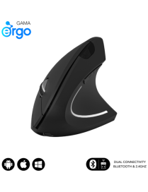 SUBBLIM RATON OPTICO DUAL GLIDE VERTICAL ERGO DUAL BATERIA NEGRO ratón Universal mano derecha Bluetooth + USB Type-A Óptico 1600
