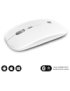 SUBBLIM Ratón Óptico Inalámbrico 2.4G y Bluetooth Dual Flat Mouse Recargable Blanco
